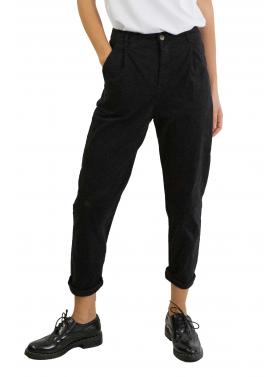Chino con pence in cotone con elastico dietro in cotone pesante 
